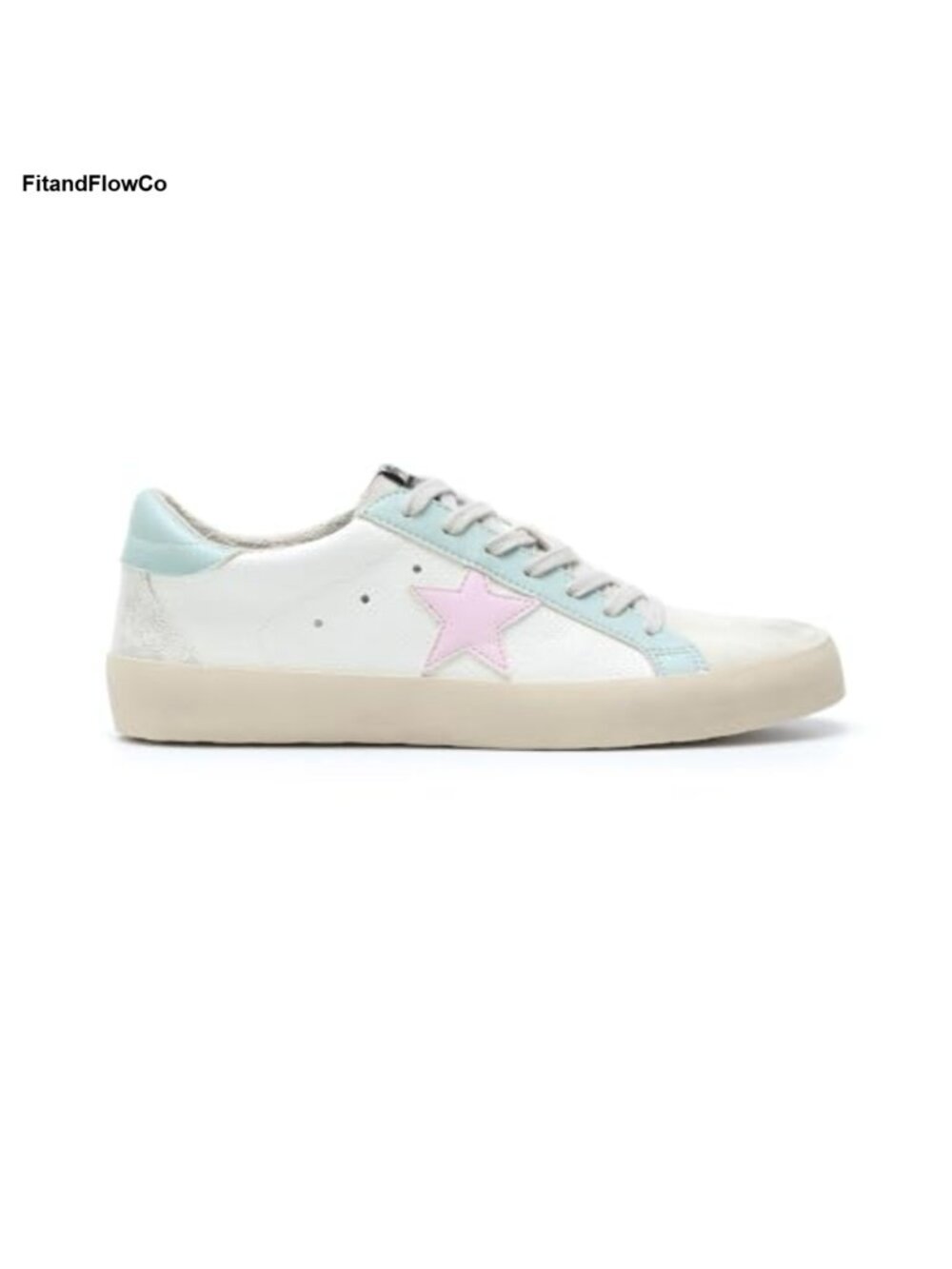 Vegan Leather Low Top Star Sneakers Cushioned Lace-Up Casual Walking